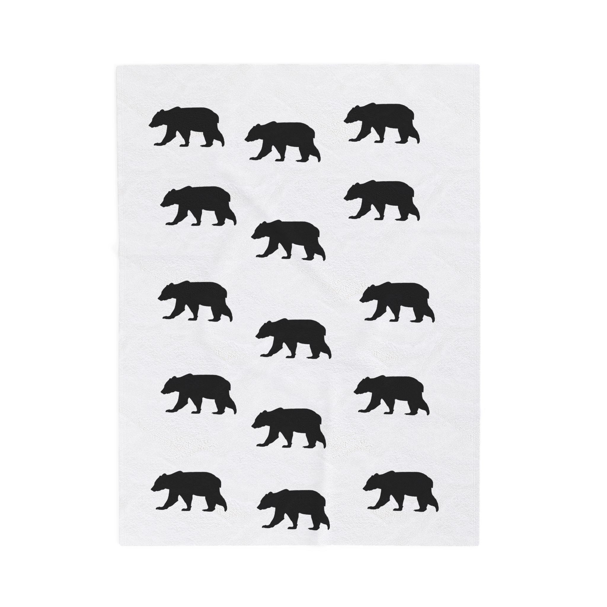 Bear Silhouette Velveteen Plush Blanket — Cozy Cabin Throw for Nature Lovers