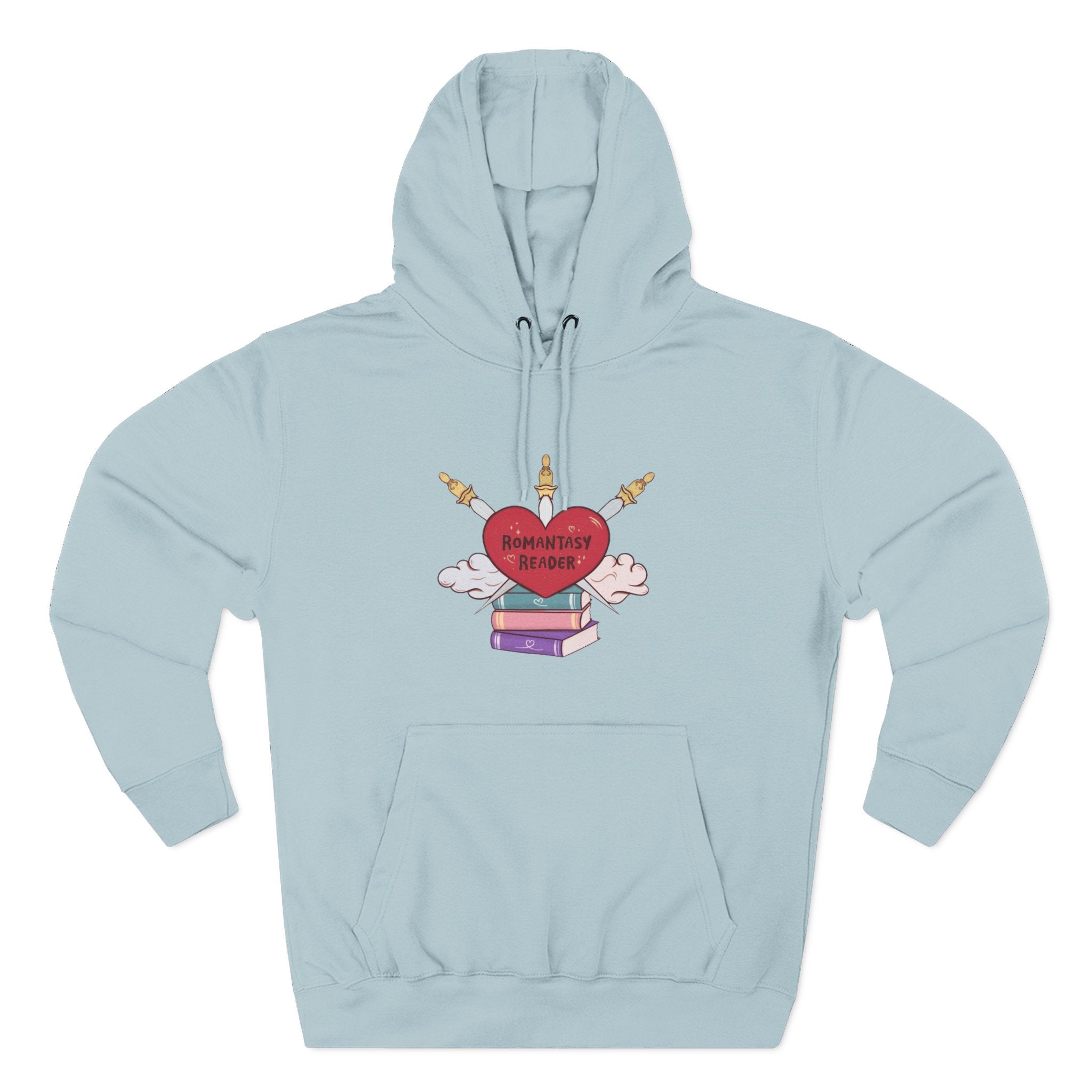 Romantic Reader Hoodie — Heart & Books Fleece Pullover