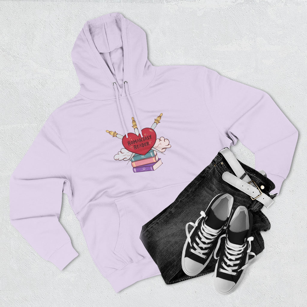 Romantic Reader Hoodie — Heart & Books Fleece Pullover