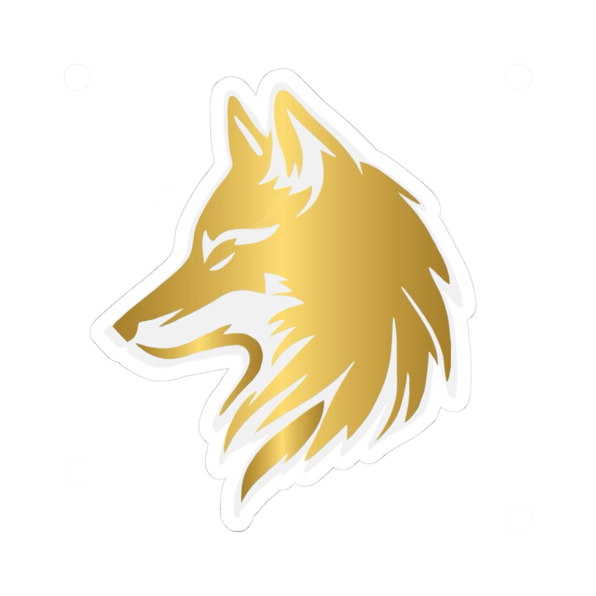 Gold Wolf Head Sticker Sticker Vinyl Decal for Laptops & Water Bottles