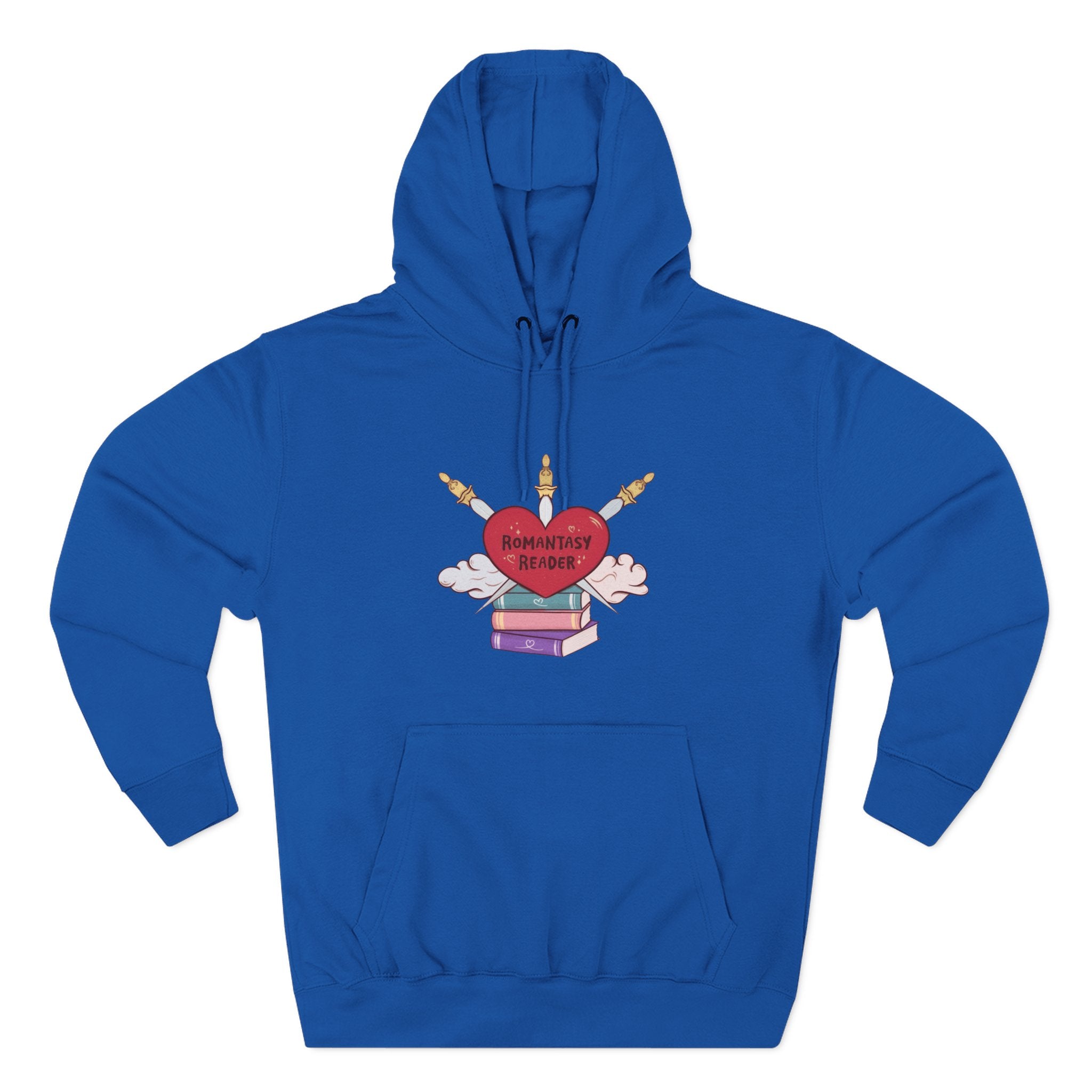 Romantic Reader Hoodie — Heart & Books Fleece Pullover