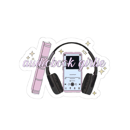 Audiobook Girlie Sticker — Cute Headphones & Phone Sticker for Book Lovers