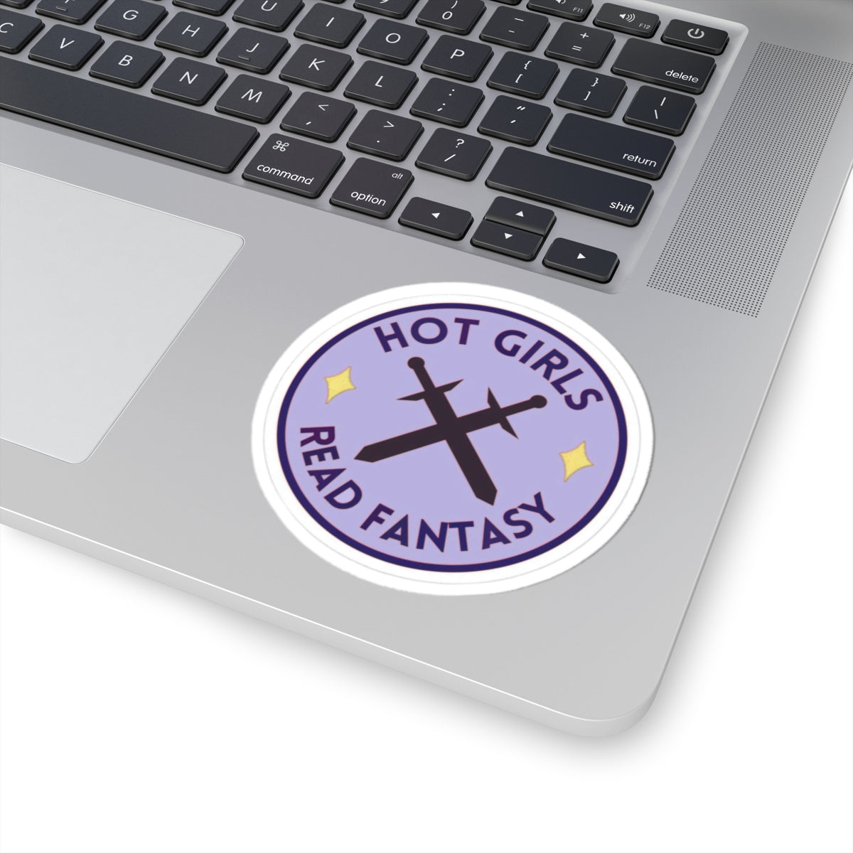 Hot Girls Read Fantasy Sticker — Round Laptop Sticker Decal