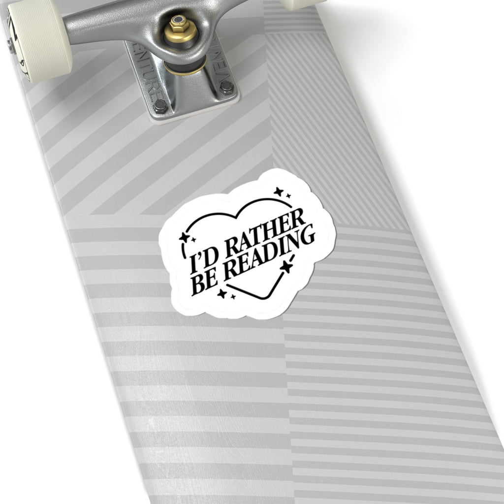 I'd Rather Be Reading Heart Sticker — Book Lover Decal