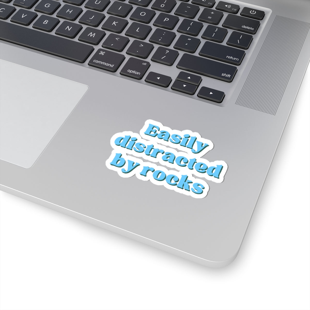 Easily Distracted by Rocks Sticker - Blue