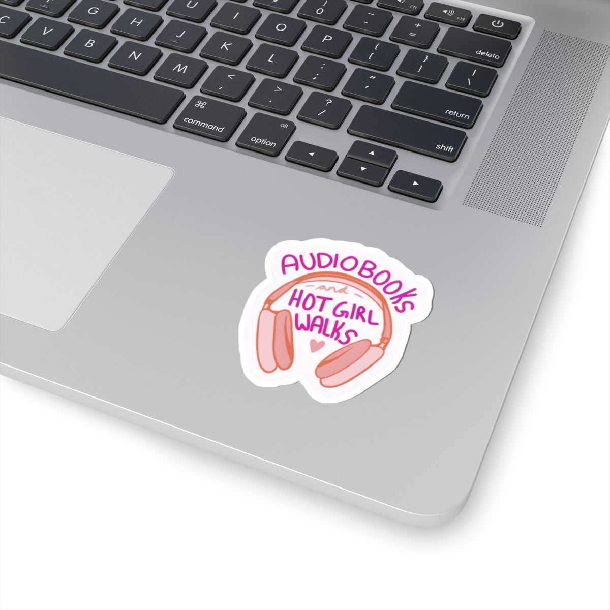 Audiobooks & Hot Girl Walks Sticker Cute Pink Headphones Sticker