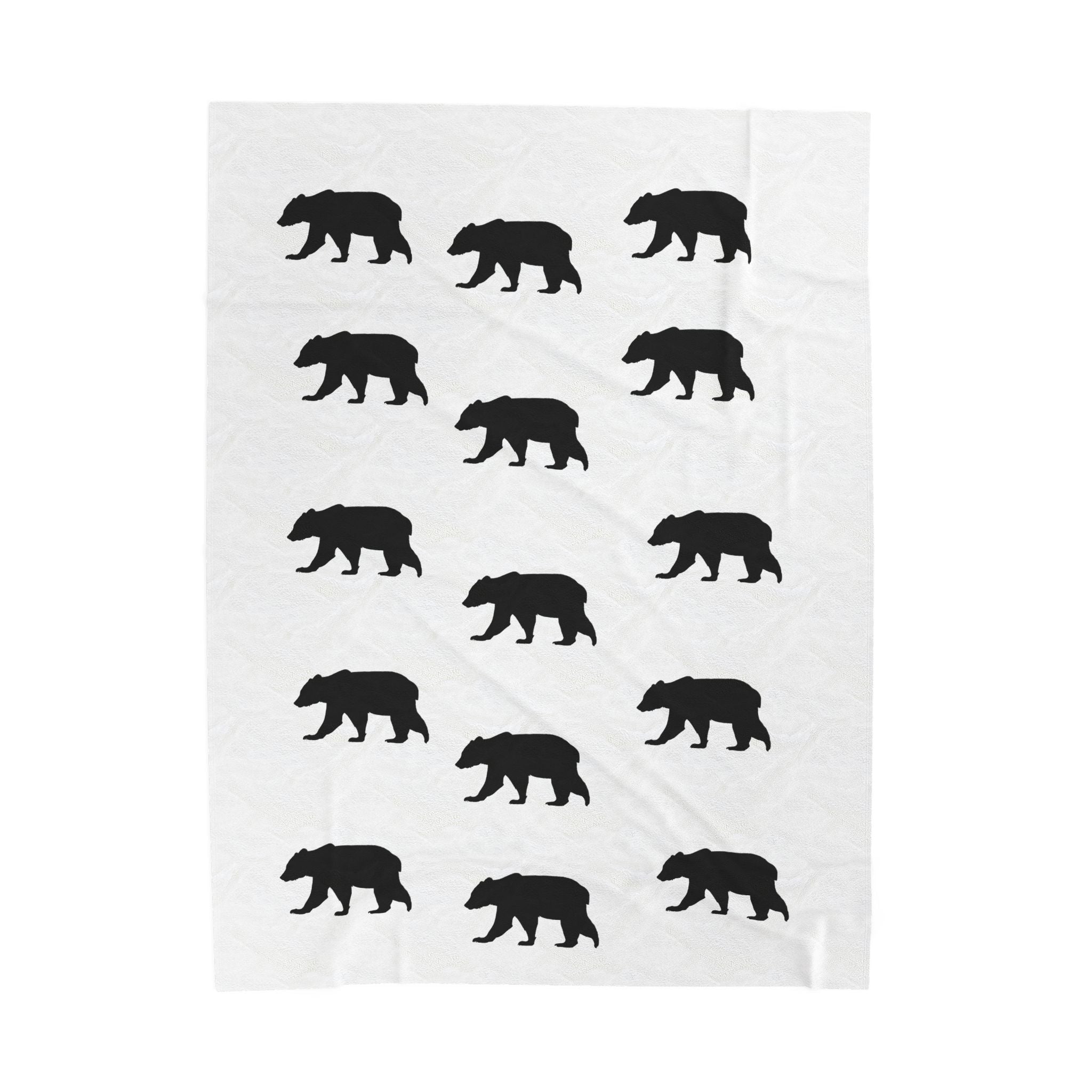 Bear Silhouette Velveteen Plush Blanket — Cozy Cabin Throw for Nature Lovers