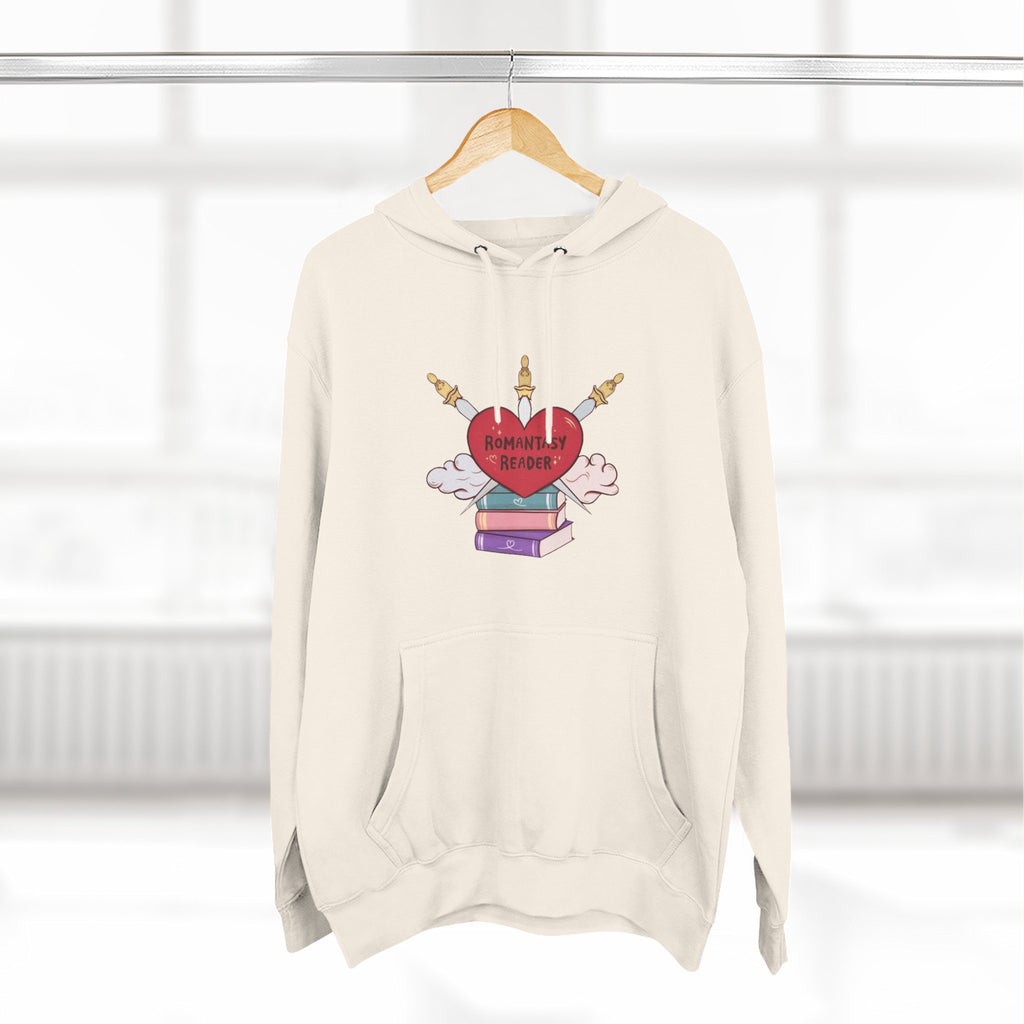 Romantic Reader Hoodie — Heart & Books Fleece Pullover