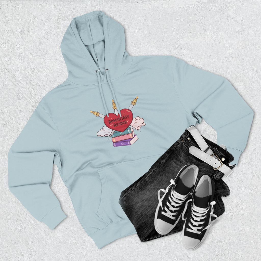 Romantic Reader Hoodie — Heart & Books Fleece Pullover