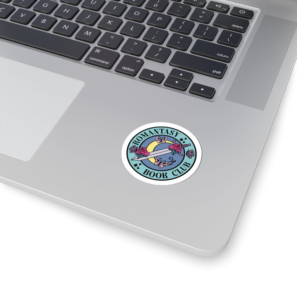 Romantasy Book Club Sticker — Sword, Roses & Butterflies Laptop Decal
