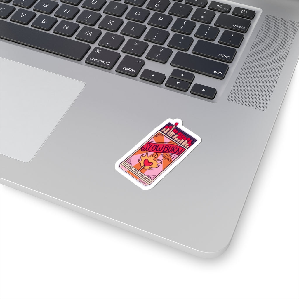 'Slow Burn' Matchbox Design (Pink & Orange) Sticker Decal