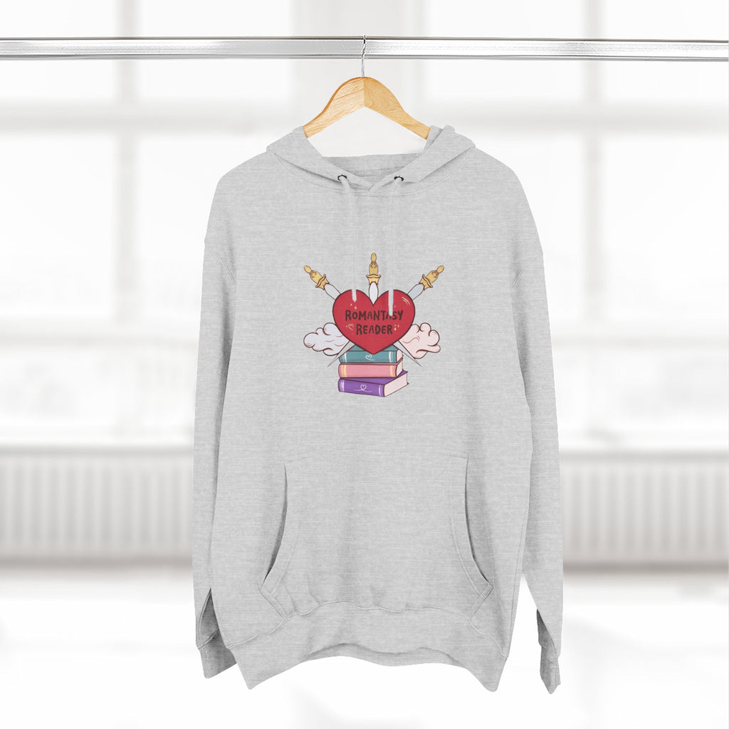 Romantic Reader Hoodie — Heart & Books Fleece Pullover