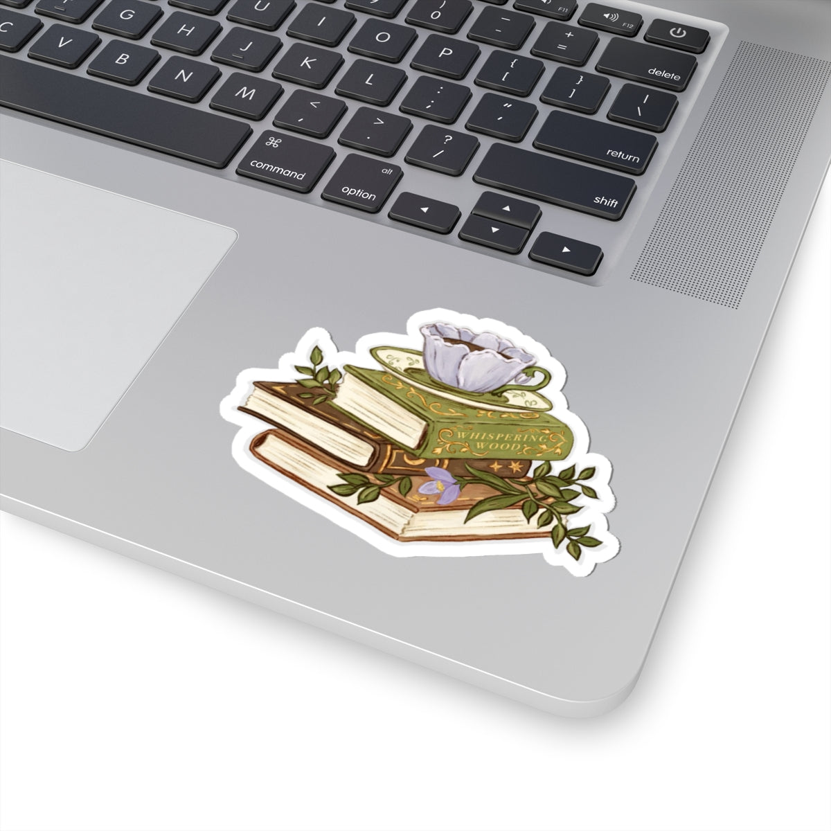 Cozy Teacup & Books Sticker Vintage Reading Aesthetic Decal
