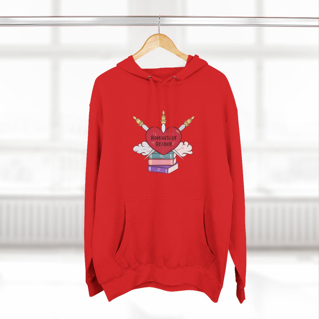 Romantic Reader Hoodie — Heart & Books Fleece Pullover