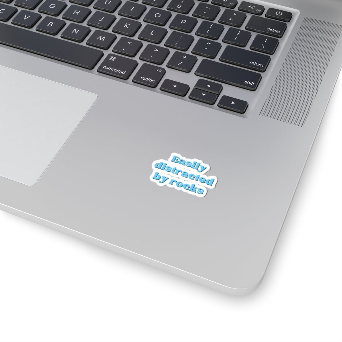 Easily Distracted by Rocks Sticker - Blue