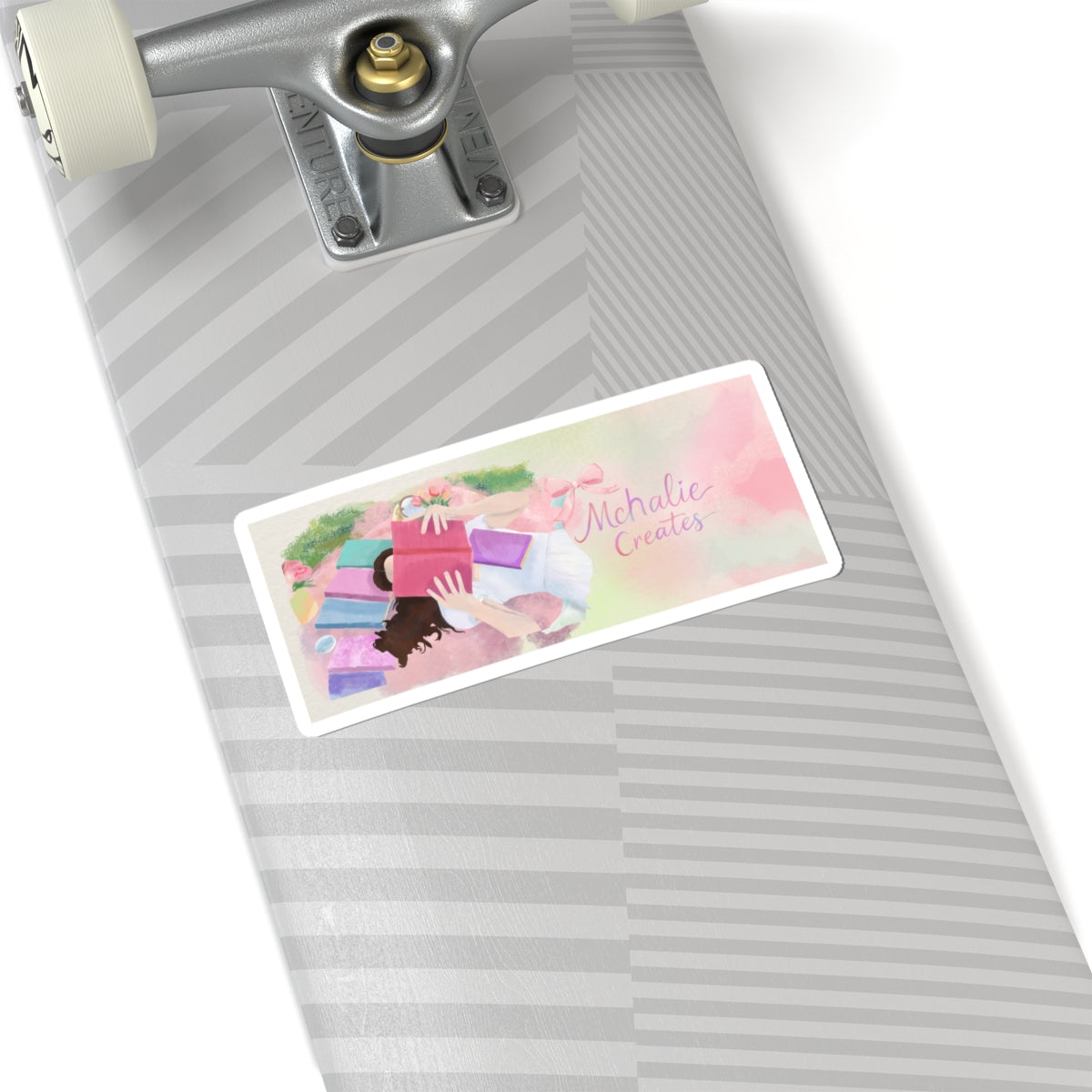 Mchalie Creates Watercolor Reading Sticker Laptop Decal