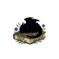 Dragon on book Sticker — Cute Sleeping Black Dragon Sticker for Laptops & Journals