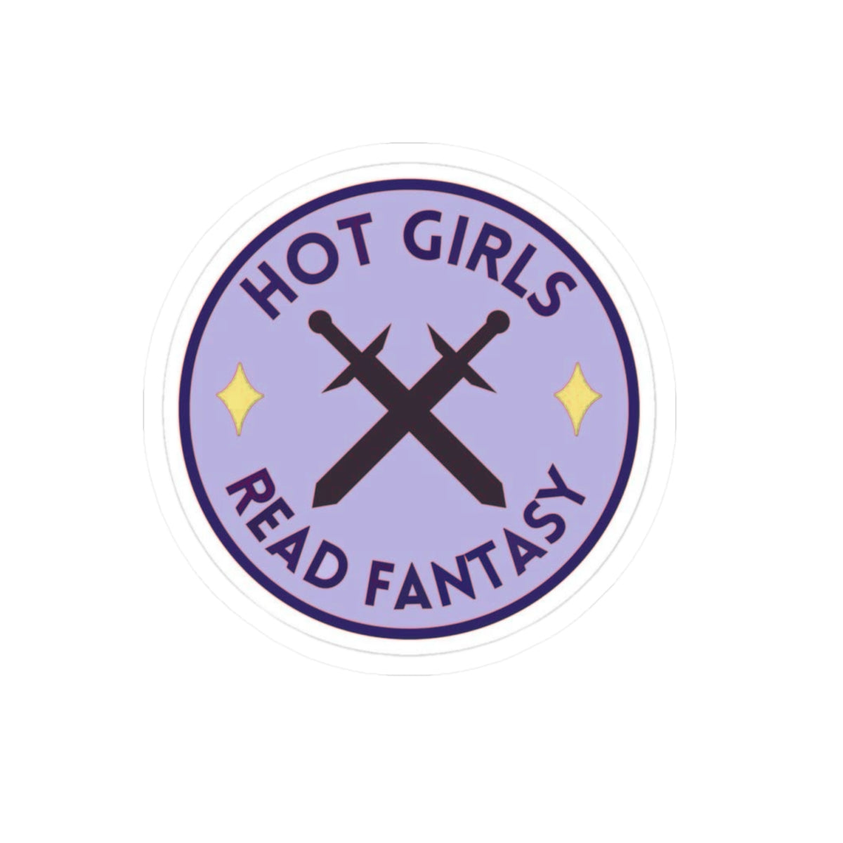 Hot Girls Read Fantasy Sticker — Round Laptop Sticker Decal