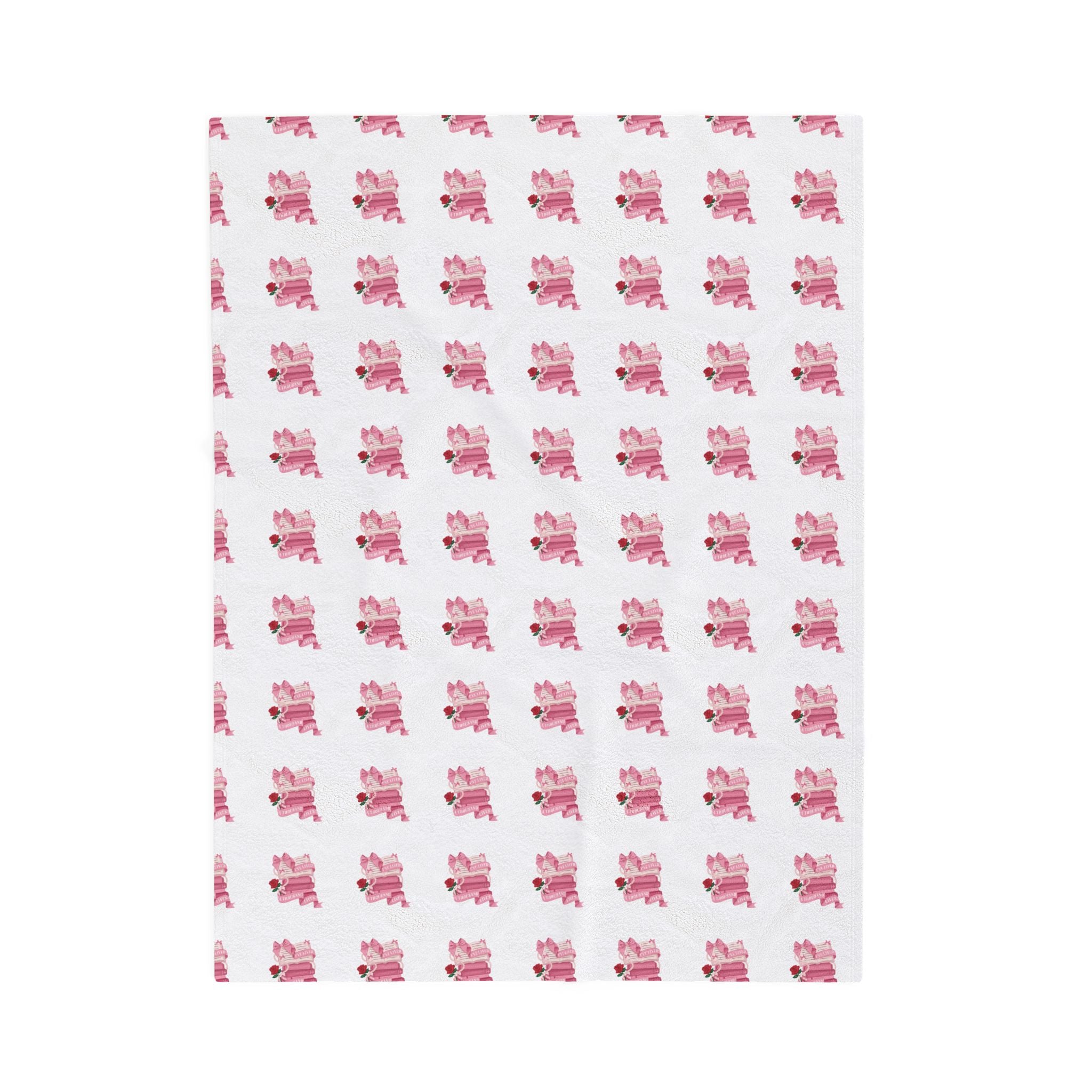 Plush Blanket — Pink Floral Bunny Repeat Velveteen Throw
