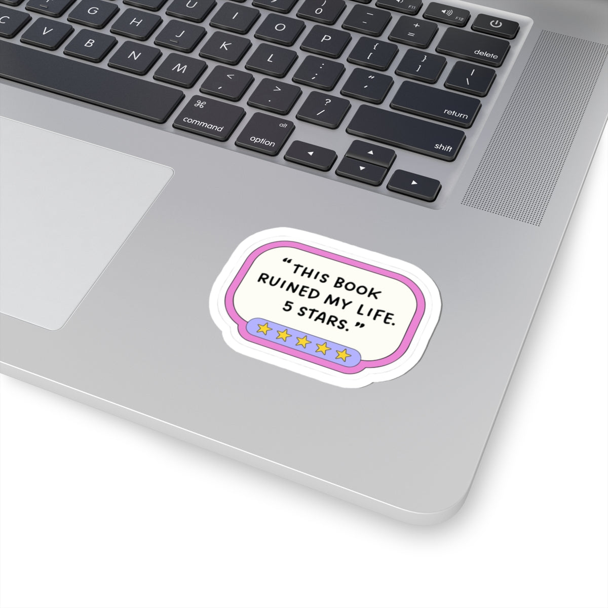 "This Book Ruined My Life. 5 Stars." Cute Pastel Review Decal Stickers