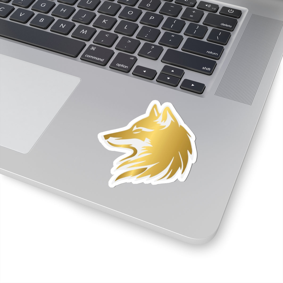 Gold Wolf Head Sticker Sticker Vinyl Decal for Laptops & Water Bottles