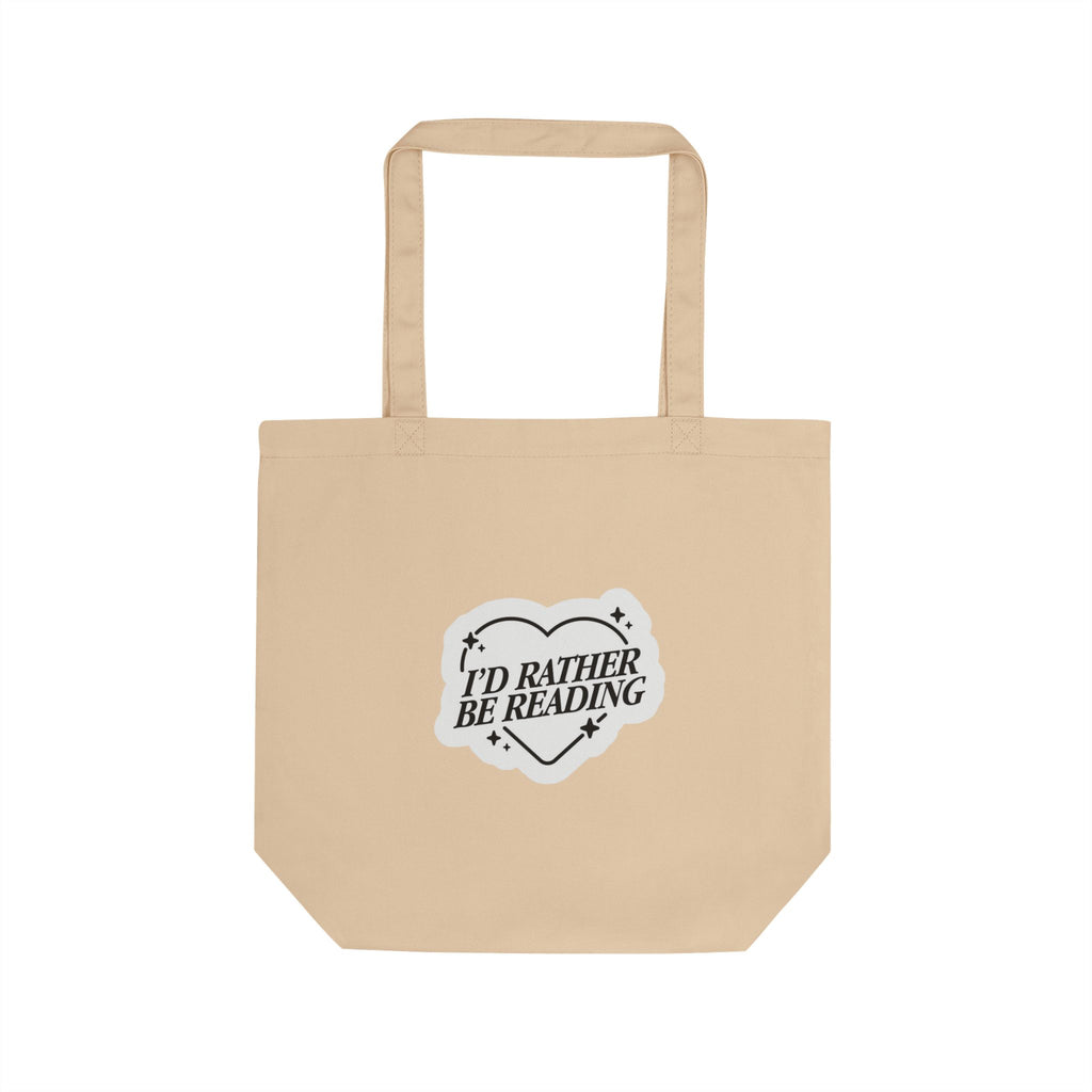 Iced Coffee and Books Eco Tote  "I'd Rather Be Reading" Canvas Book Tote
