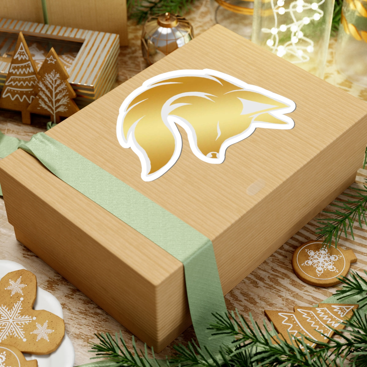 Gold Fox Sticker Laptop Decal