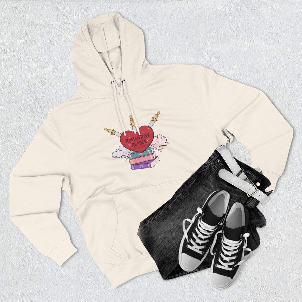 Romantic Reader Hoodie — Heart & Books Fleece Pullover