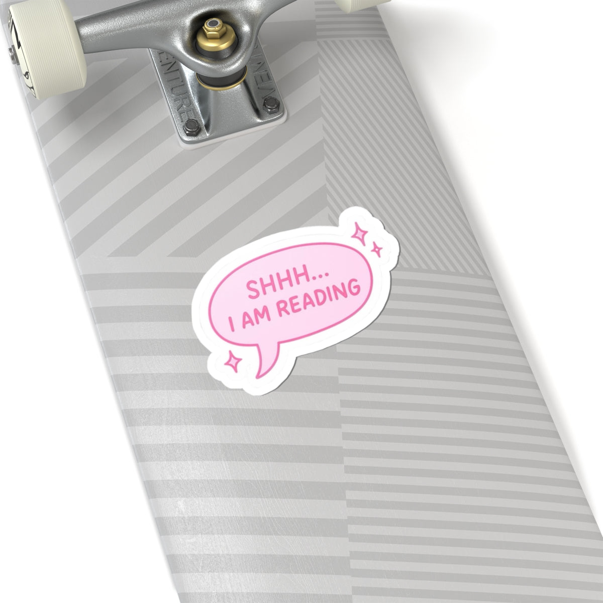 Reading Bubble Sticker — “Shhh... I Am Reading” Pink Cute Sticker for Books, Laptops & Journals