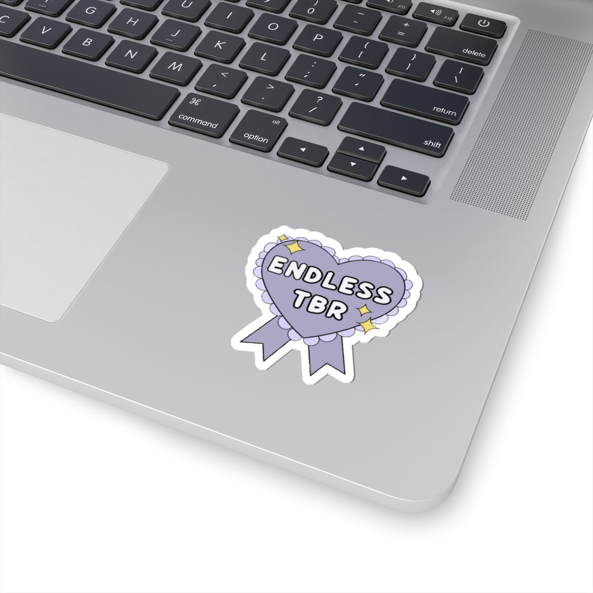 Endless TBR Lavender Heart Sticker Bookish Laptop Decal
