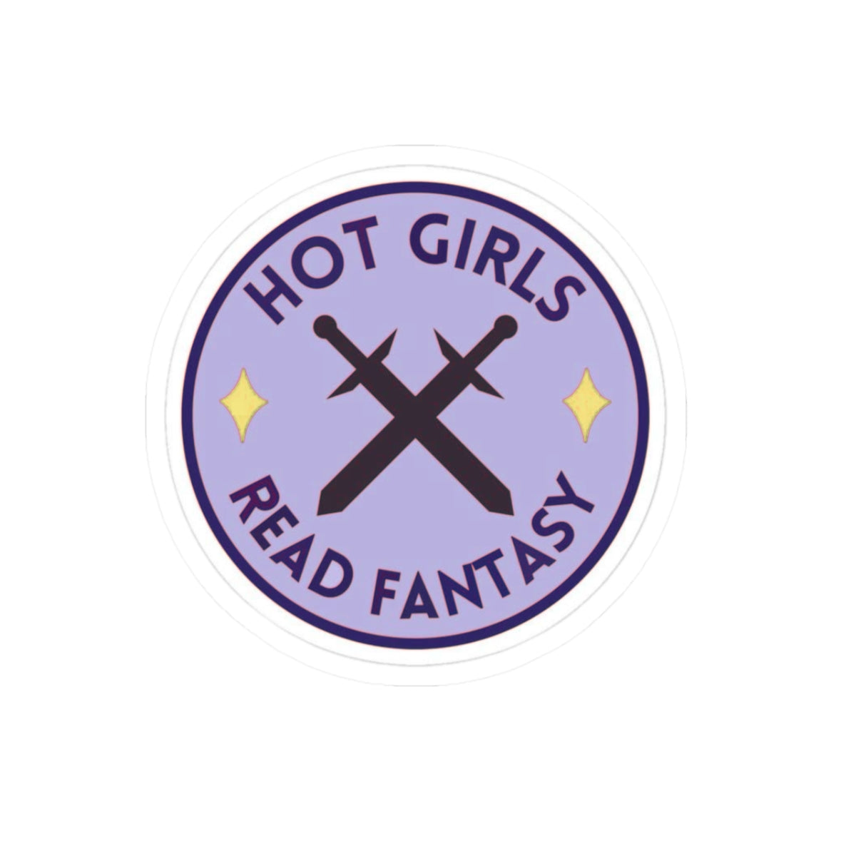 Hot Girls Read Fantasy Sticker — Round Laptop Sticker Decal